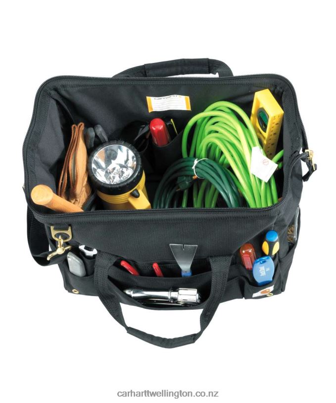 Men 16-Inch 30 Pocket Heavyweight Tool Bag Carhartt R6J0P6 Black