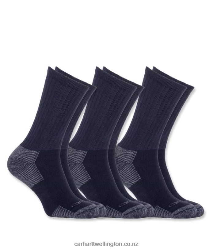 Men All-Season Cotton Rich Sock 3 Pairs Carhartt R6J0P170 Grey
