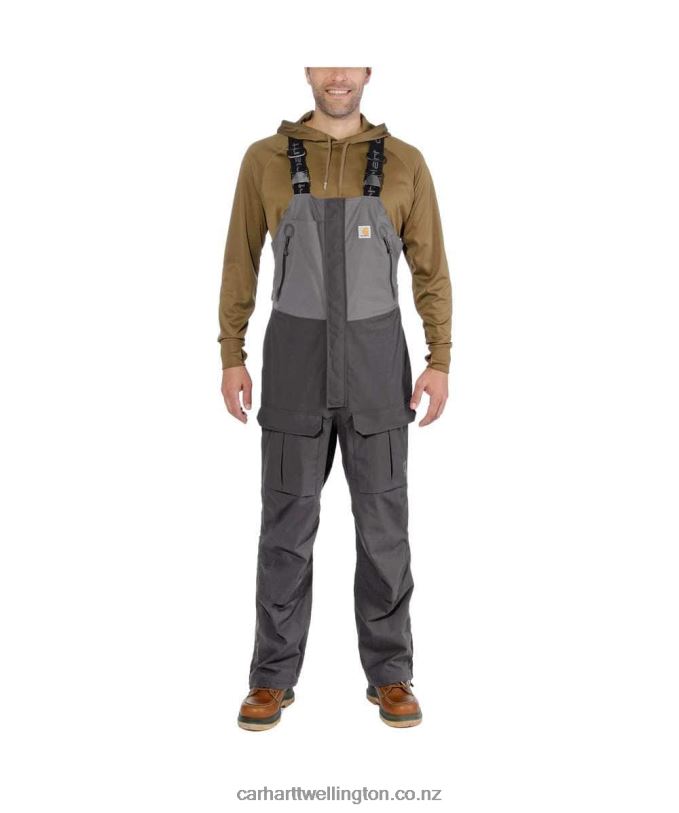 Men Angler Bib Carhartt R6J0P78 Gravel/Shadow
