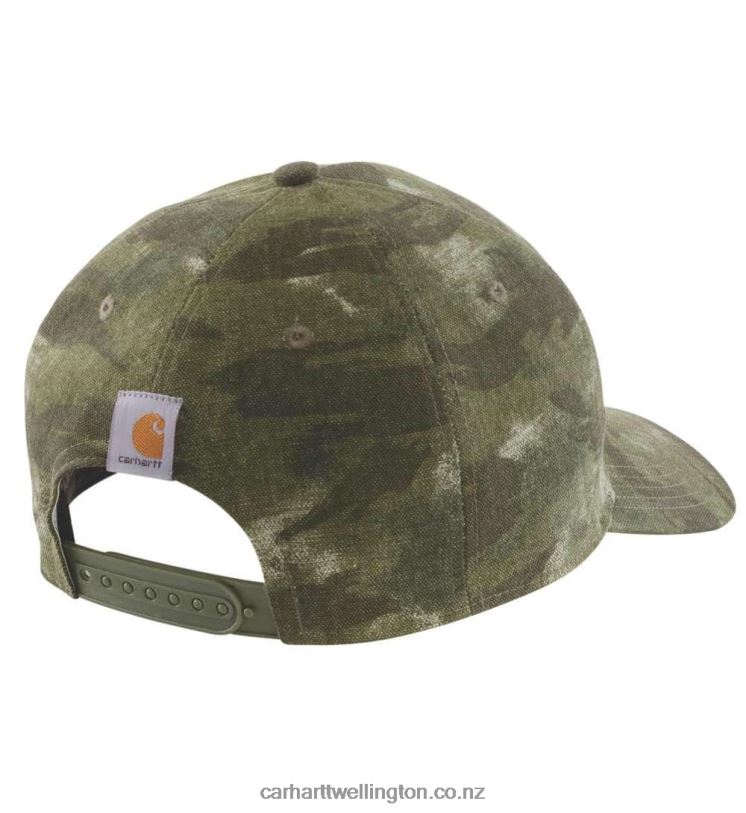 Men Canvas Built To Last Camo Patch Cap Carhartt R6J0P91 Basil Blind Fatique Camo
