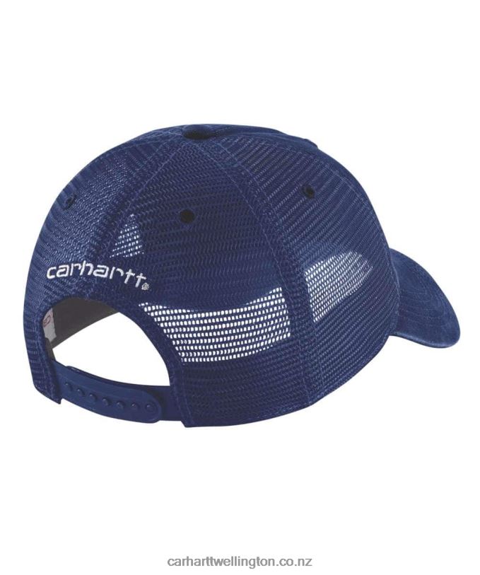 Men Canvas Mesh-Back Cap Carhartt R6J0P86 Azure Blue