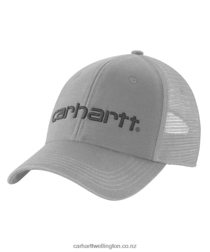 Men Canvas Mesh-Back Logo Graphic Cap Carhartt R6J0P88 Asphalt Black