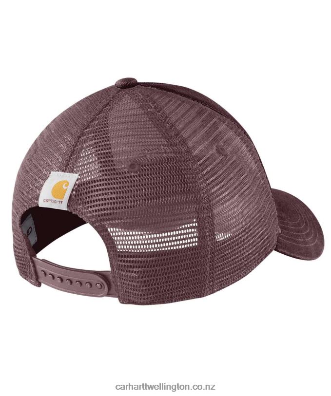 Men Canvas Mesh-Back Logo Graphic Cap Carhartt R6J0P88 Asphalt Black