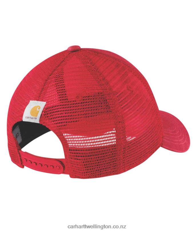 Men Canvas Mesh-Back Logo Graphic Cap Carhartt R6J0P88 Asphalt Black