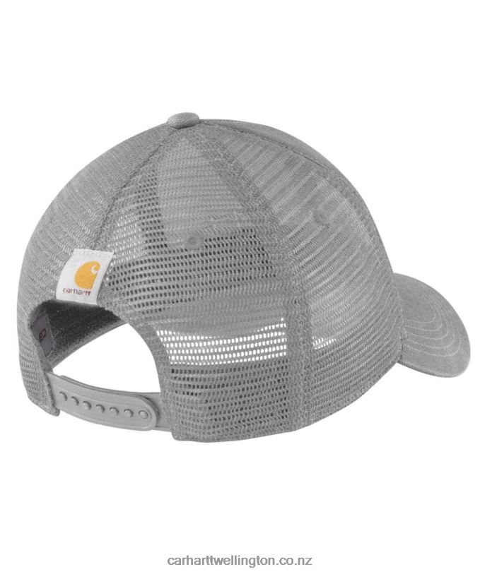 Men Canvas Mesh-Back Logo Graphic Cap Carhartt R6J0P88 Asphalt Black