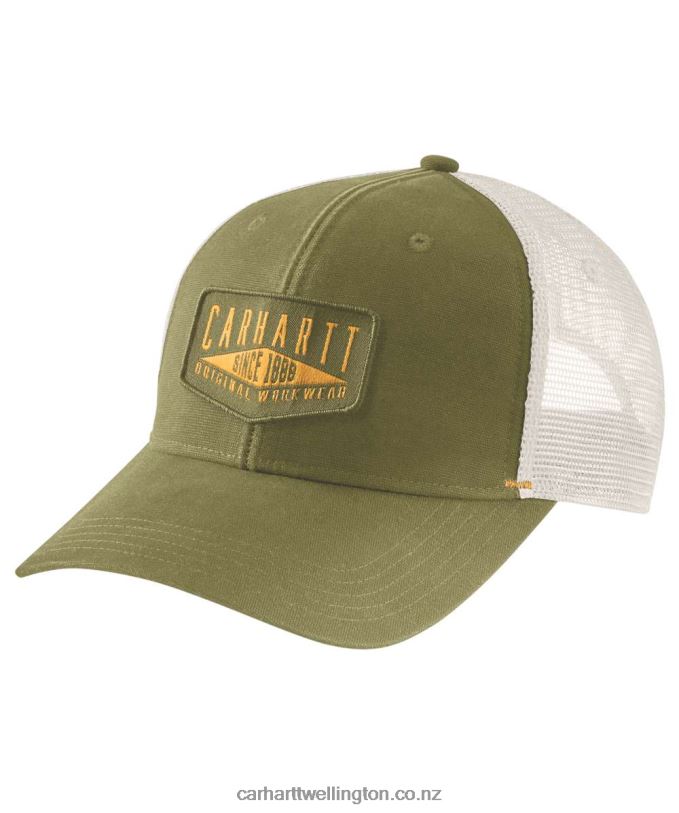 Men Canvas Workwear Patch Cap Carhartt R6J0P92 True Olive
