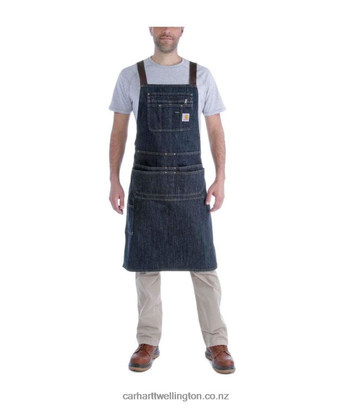 Men Denim Apron Carhartt R6J0P153 Dark Blue Ridge