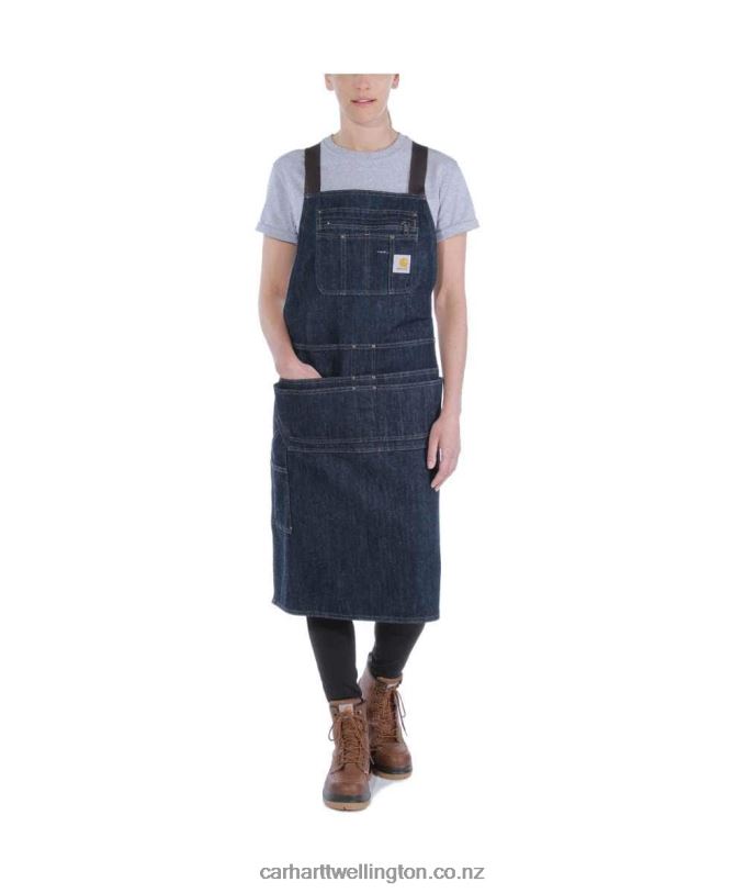 Men Denim Apron Carhartt R6J0P153 Dark Blue Ridge