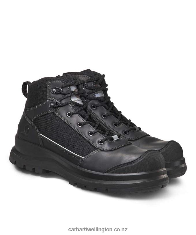 Men Detroit Rugged Flex Reflective S3 Zip Safety Boot Carhartt R6J0P157 Black