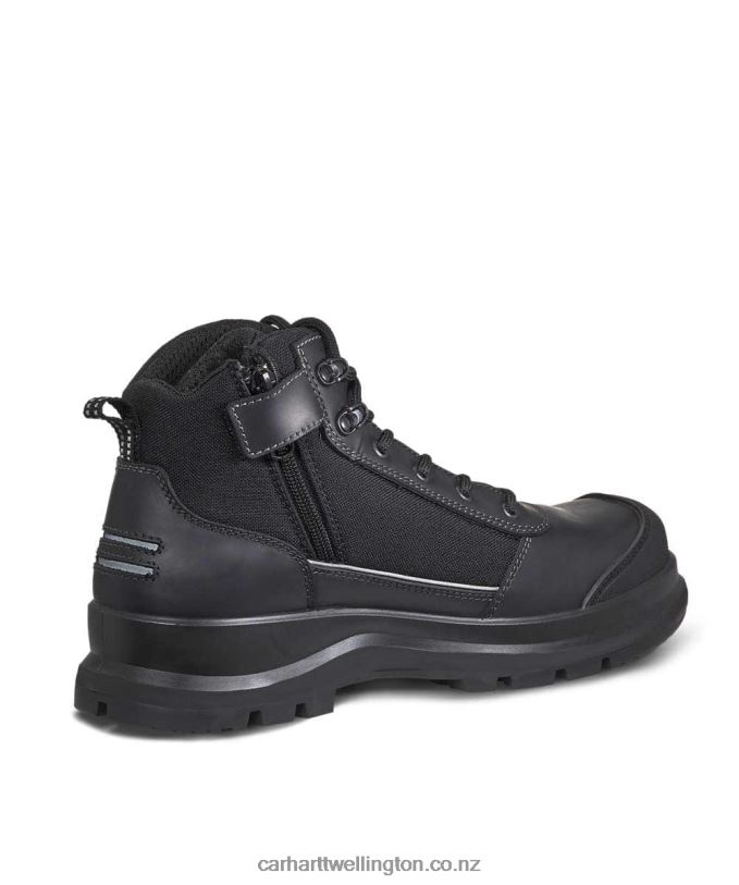 Men Detroit Rugged Flex Reflective S3 Zip Safety Boot Carhartt R6J0P157 Black