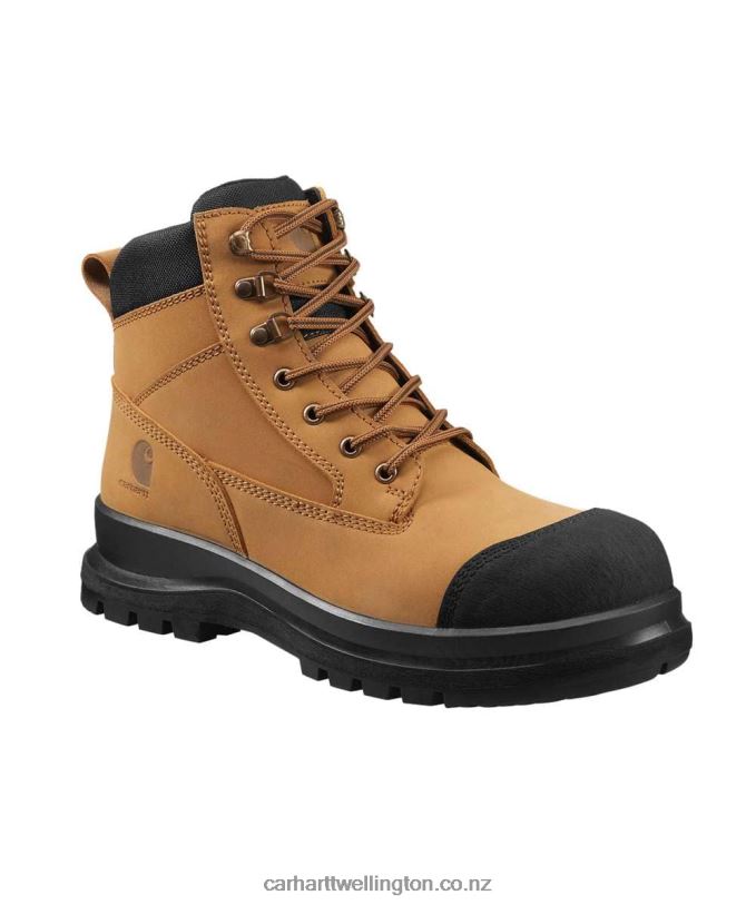 Men Detroit Rugged Flex S3 6 Inch Zip Safety Boot Carhartt R6J0P160 Wheat
