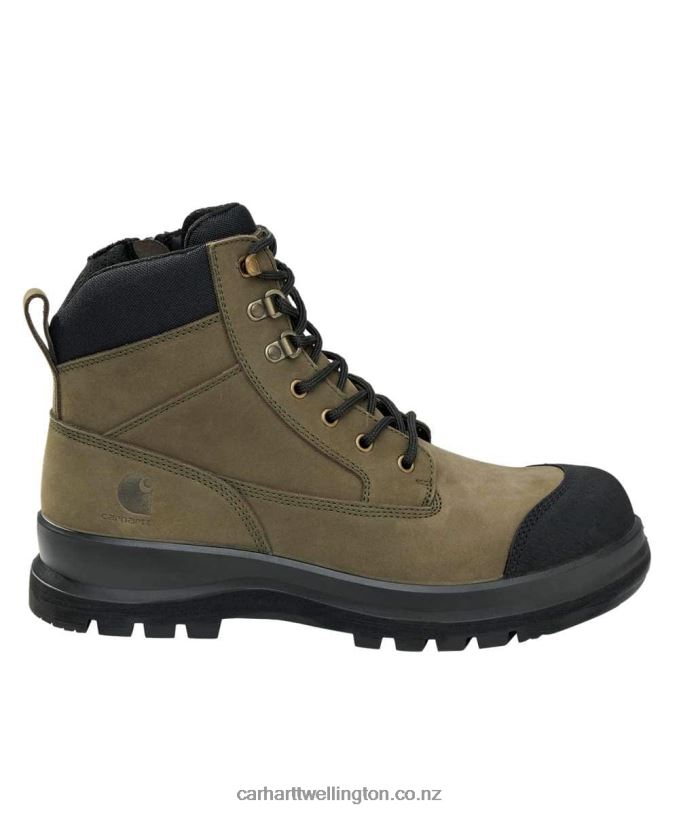 Men Detroit Rugged Flex S3 6 Inch Zip Safety Boot Carhartt R6J0P160 Wheat