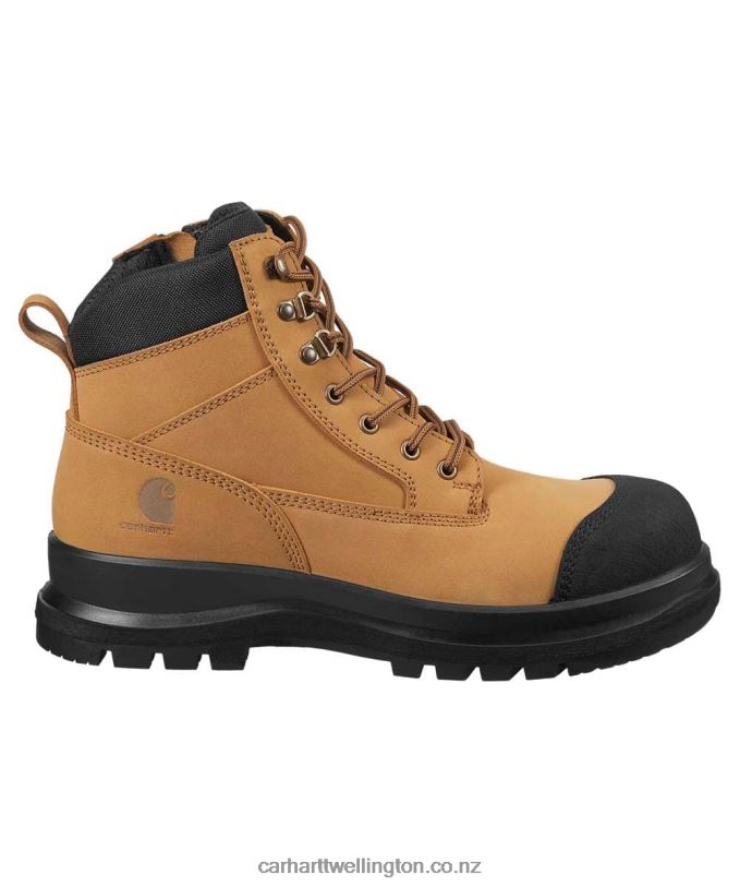 Men Detroit Rugged Flex S3 6 Inch Zip Safety Boot Carhartt R6J0P160 Wheat