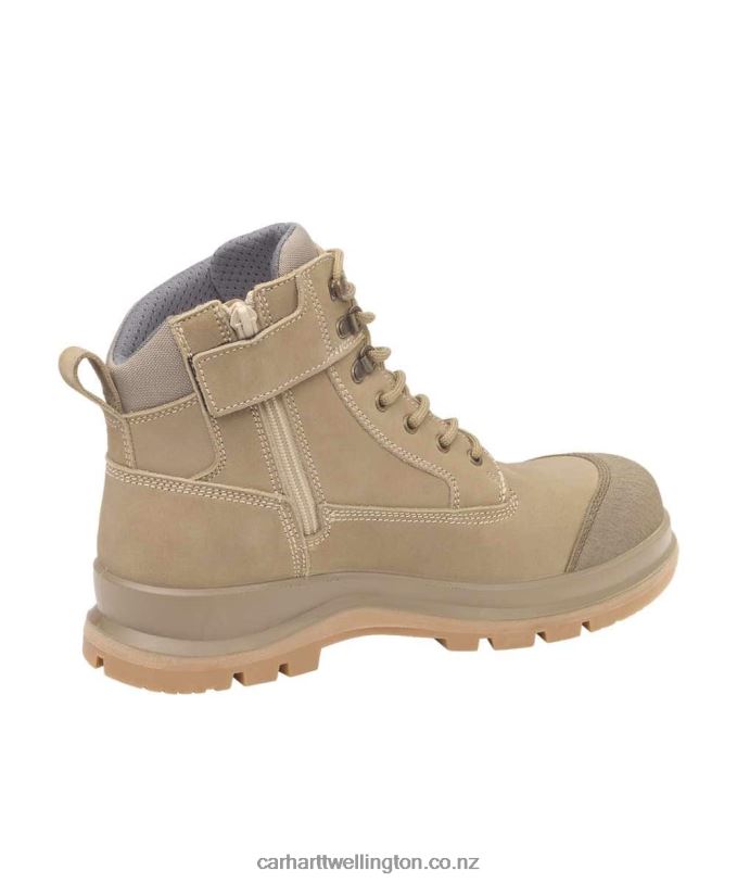 Men Detroit Rugged Flex S3 6 Inch Zip Safety Boot Carhartt R6J0P160 Wheat