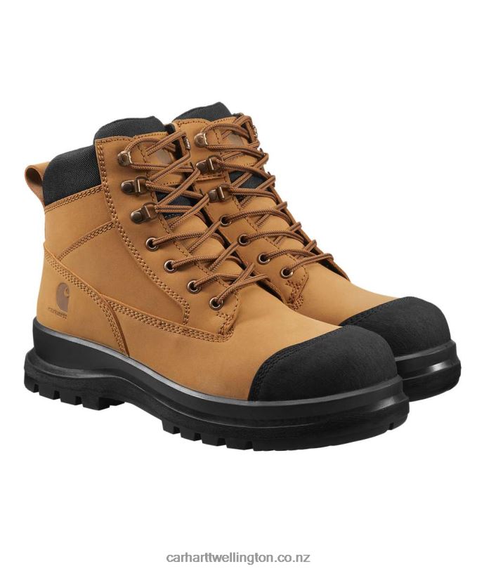 Men Detroit Rugged Flex S3 6 Inch Zip Safety Boot Carhartt R6J0P160 Wheat