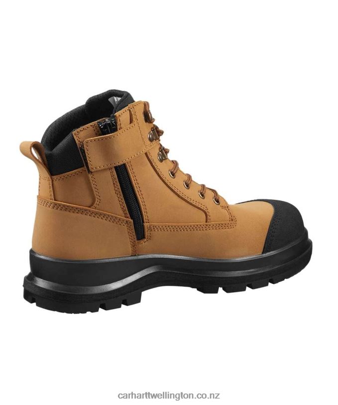 Men Detroit Rugged Flex S3 6 Inch Zip Safety Boot Carhartt R6J0P160 Wheat