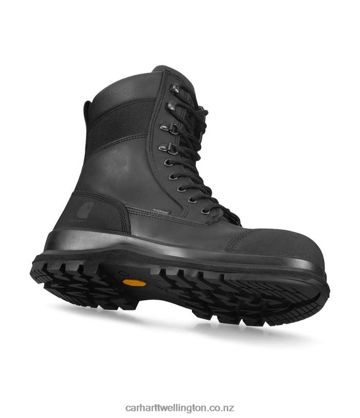 Men Detroit Rugged Flex Waterproof S3 8 Inch Safety Boot Carhartt R6J0P162 Black