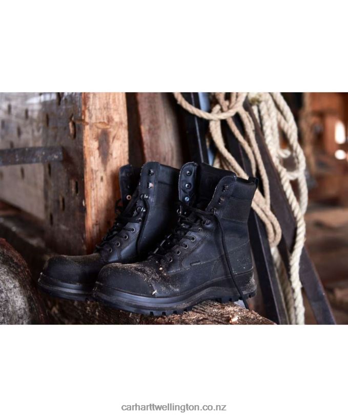 Men Detroit Rugged Flex Waterproof S3 8 Inch Safety Boot Carhartt R6J0P162 Black