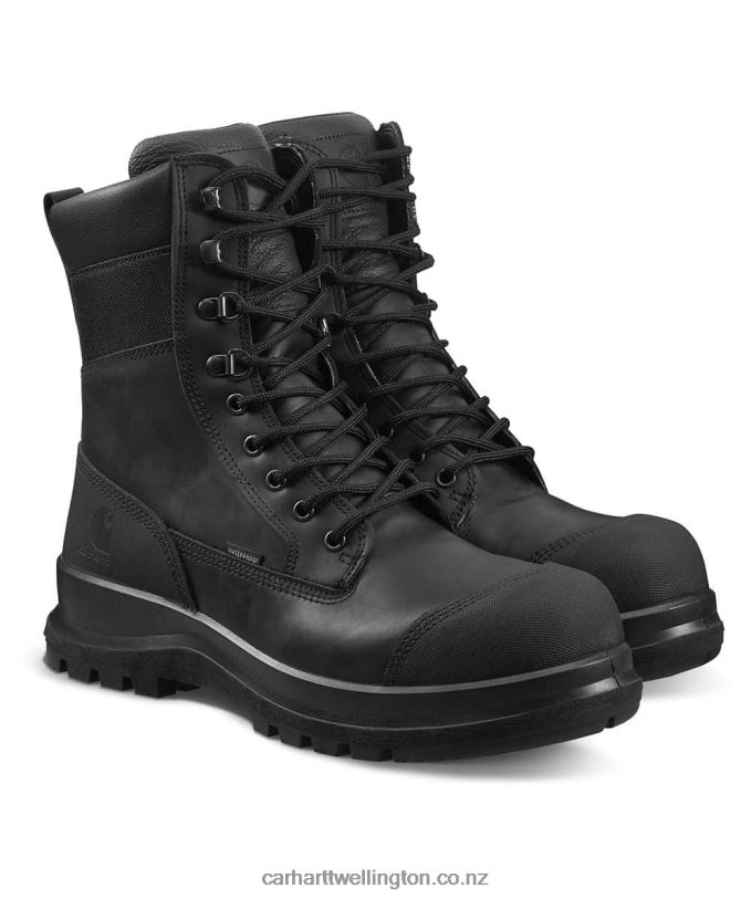 Men Detroit Rugged Flex Waterproof S3 8 Inch Safety Boot Carhartt R6J0P162 Black