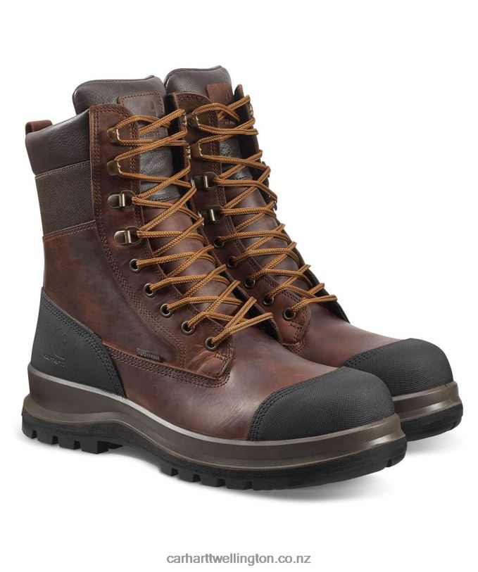 Men Detroit Rugged Flex Waterproof S3 8 Inch Safety Boot Carhartt R6J0P162 Black