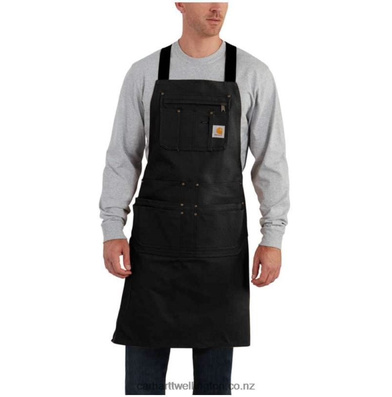 Men Firm Duck Apron Carhartt R6J0P12 Black