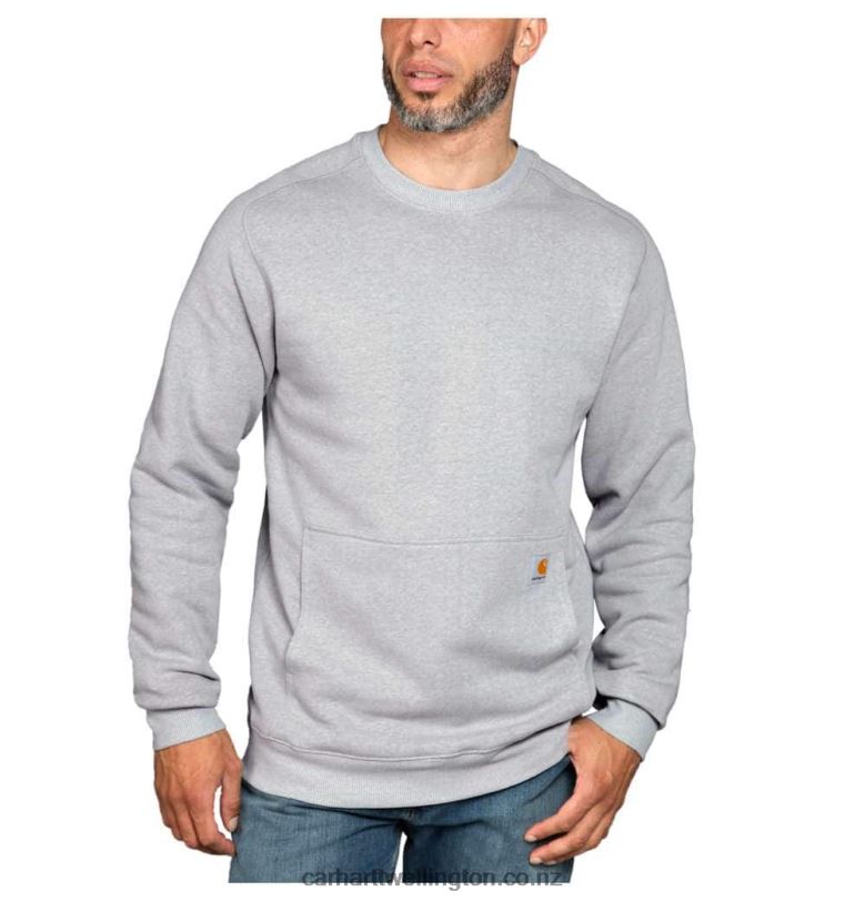 Men Force Relaxed Fit Lightweight Crewneck Sweatshirt Carhartt R6J0P44 Asphalt Heather