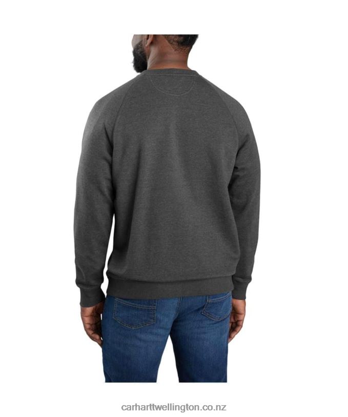 Men Force Relaxed Fit Lightweight Crewneck Sweatshirt Carhartt R6J0P44 Asphalt Heather