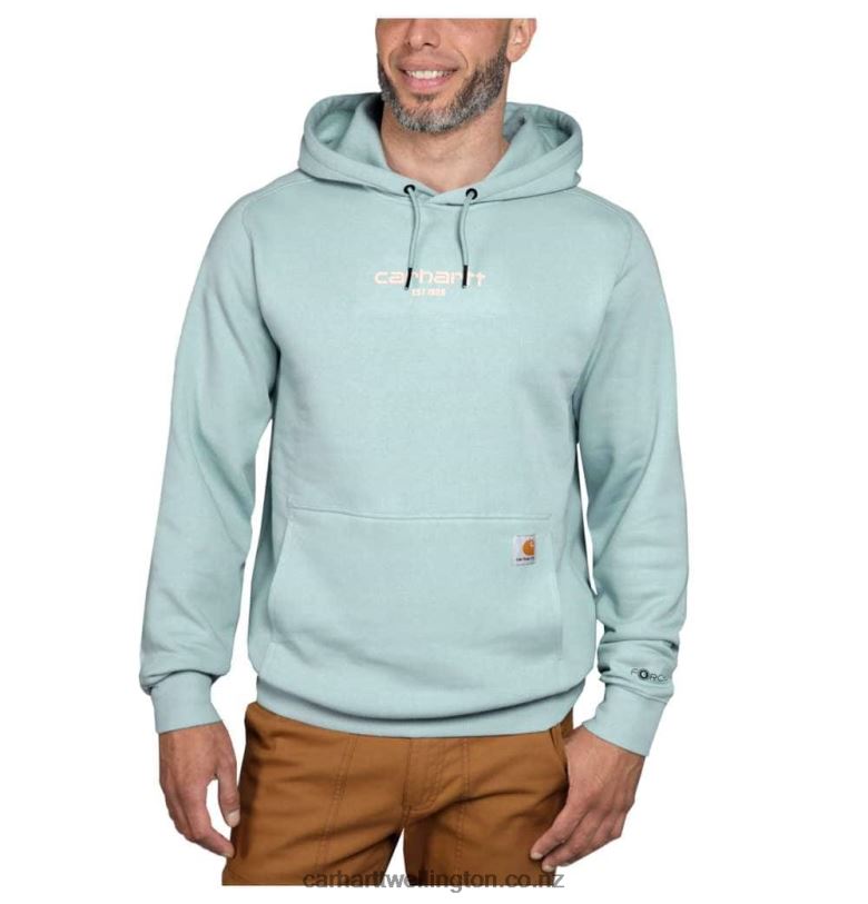 Men Force Relaxed Fit Lightweight Logo Graphic Sweatshirt Carhartt R6J0P43 Asphalt Heather