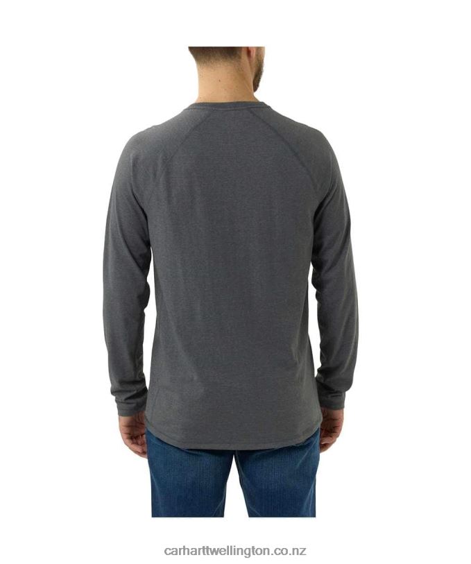 Men Force Relaxed Fit Midweight Long-Sleeve Pocket T-Shirt Carhartt R6J0P132 Basil Heather
