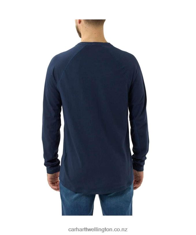 Men Force Relaxed Fit Midweight Long-Sleeve Pocket T-Shirt Carhartt R6J0P132 Basil Heather