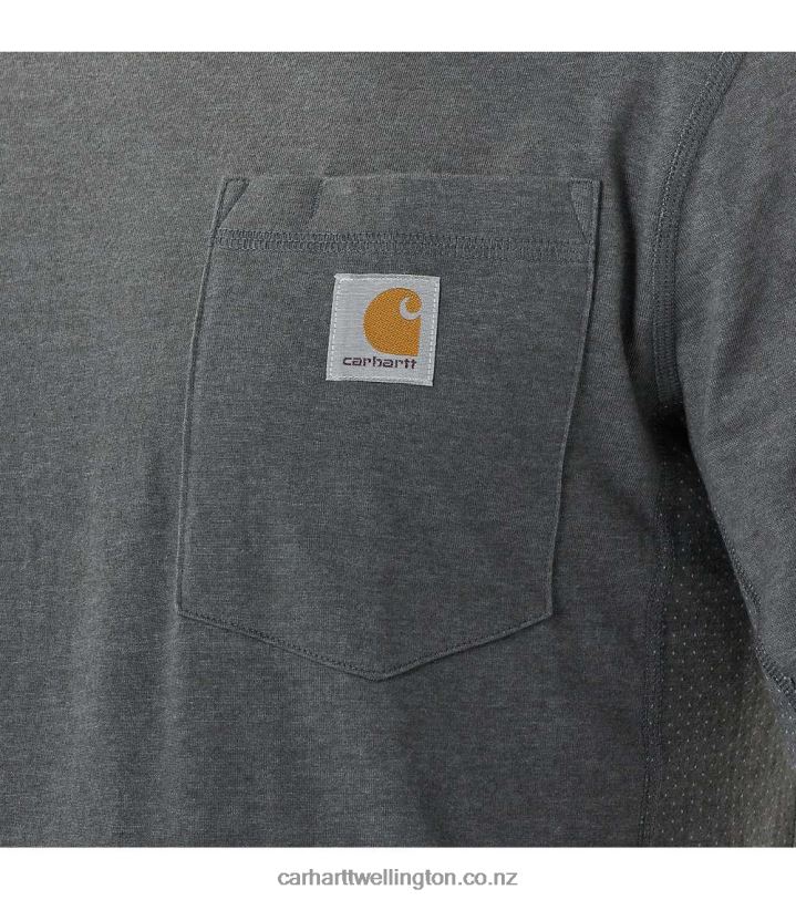 Men Force Relaxed Fit Midweight Long-Sleeve Pocket T-Shirt Carhartt R6J0P132 Basil Heather