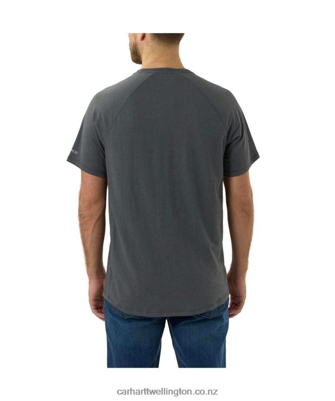 Men Force Relaxed Fit Midweight Short-Sleeve Block Logo Graphic T-Shirt Carhartt R6J0P133 Azure Blue