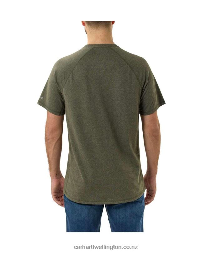 Men Force Relaxed Fit Midweight Short-Sleeve Block Logo Graphic T-Shirt Carhartt R6J0P133 Azure Blue