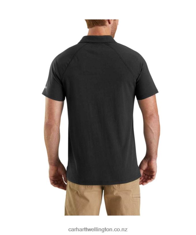 Men Force Relaxed Fit Midweight Short-Sleeve Pocket Polo Carhartt R6J0P131 Black
