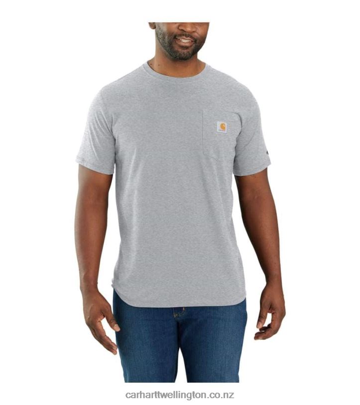 Men Force Relaxed Fit Midweight Short-Sleeve Pocket T-Shirt Carhartt R6J0P125 Basil Heather