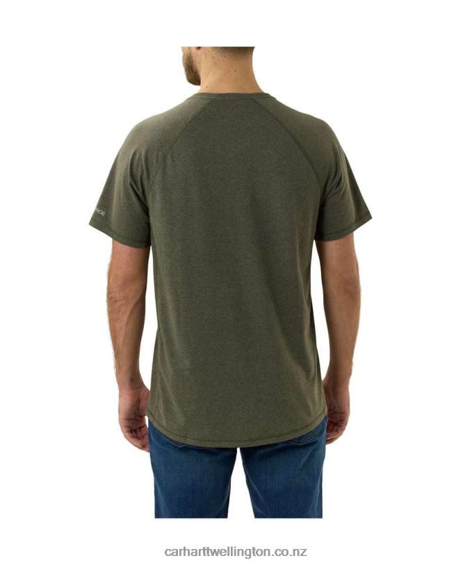 Men Force Relaxed Fit Midweight Short-Sleeve Pocket T-Shirt Carhartt R6J0P125 Basil Heather