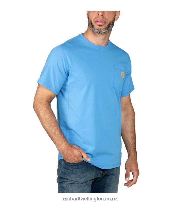 Men Force Relaxed Fit Midweight Short-Sleeve Pocket T-Shirt Carhartt R6J0P125 Basil Heather