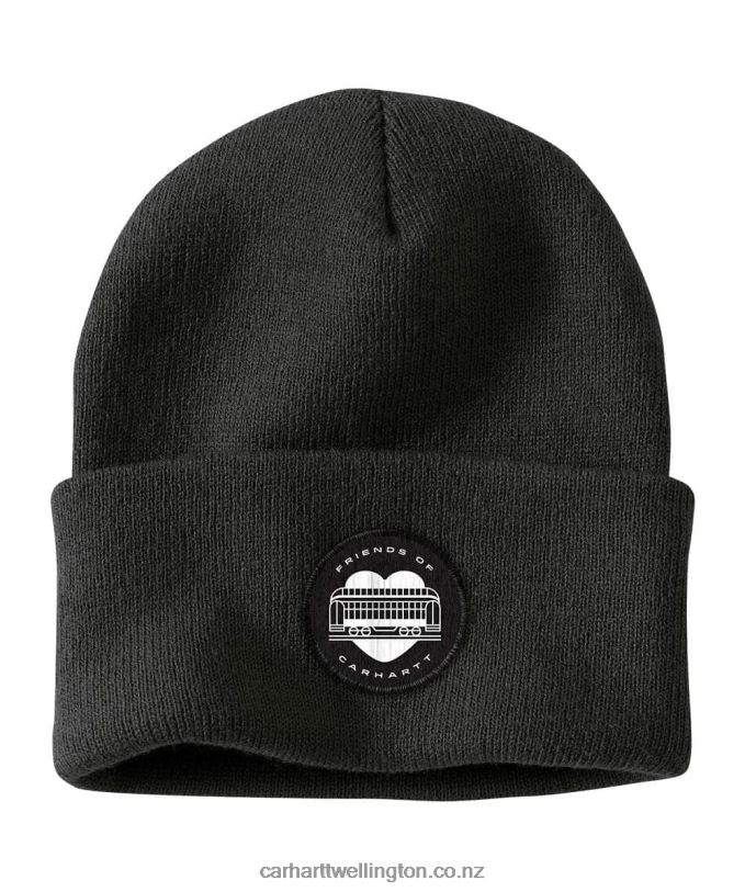 Men Knit Cuffed Foc Graphic Beanie Carhartt R6J0P97 Black