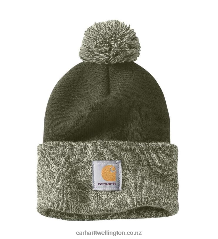 Men Knit Pom-Pom Cuffed Beanie Carhartt R6J0P98 Basil