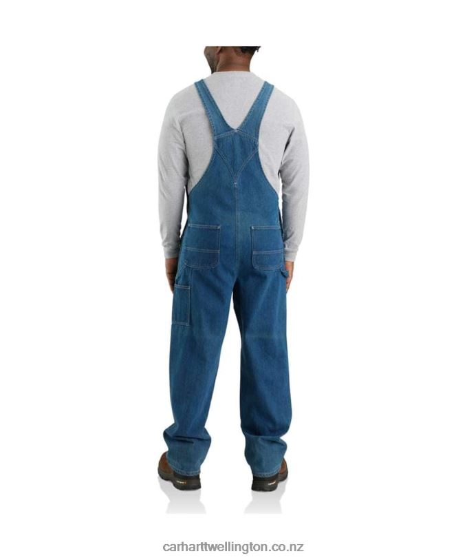 Men Loose Fit Denim Bib Overall Carhartt R6J0P73 Darkstone