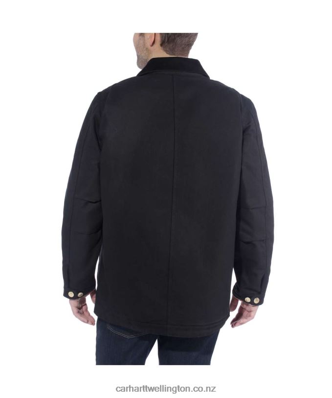 Men Loose Fit Firm Duck Blanket-Lined Chore Coat Carhartt R6J0P19 Black