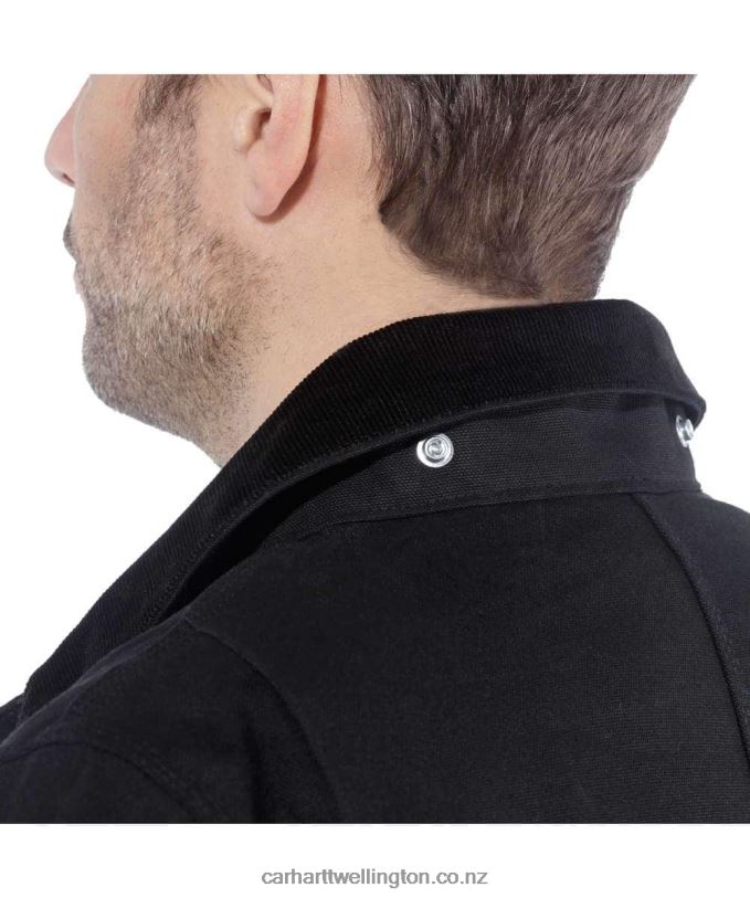 Men Loose Fit Firm Duck Blanket-Lined Chore Coat Carhartt R6J0P19 Black