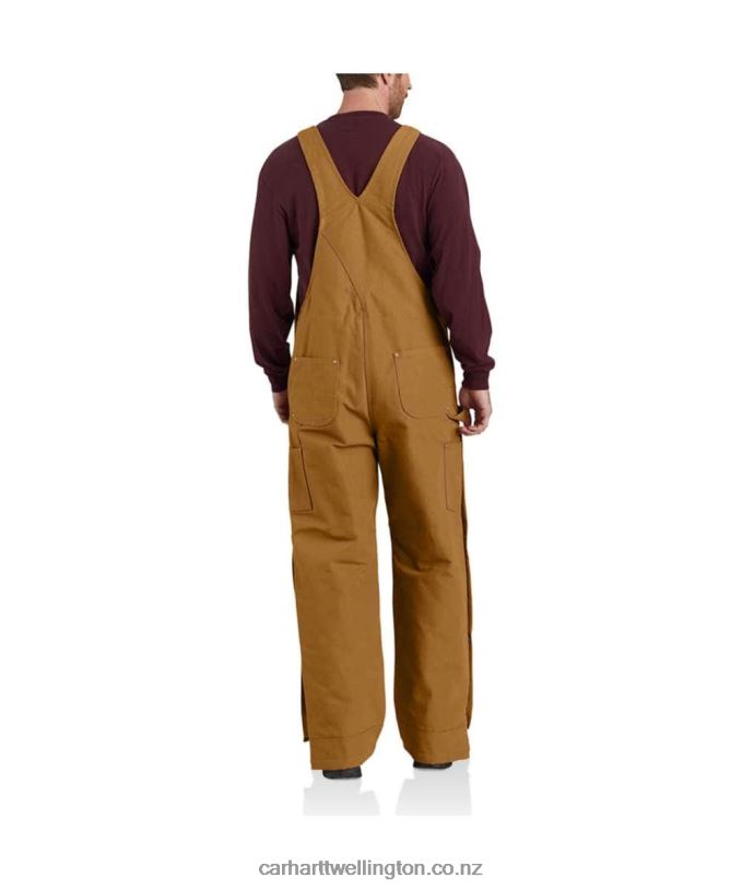 Men Loose Fit Firm Duck Insulated Bib Overall Carhartt R6J0P77 Black