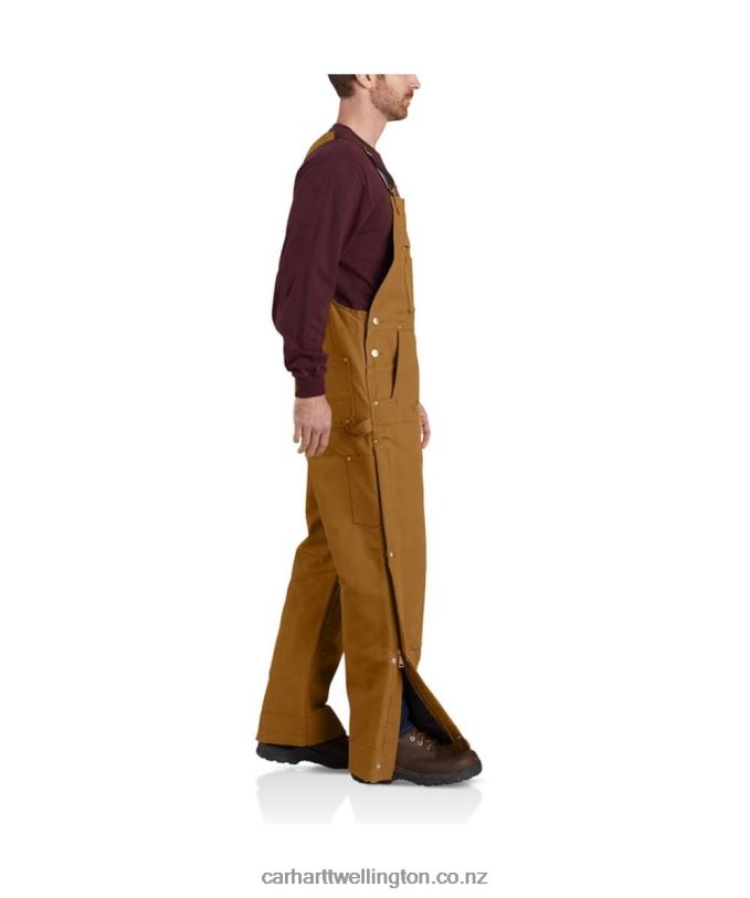 Men Loose Fit Firm Duck Insulated Bib Overall Carhartt R6J0P77 Black