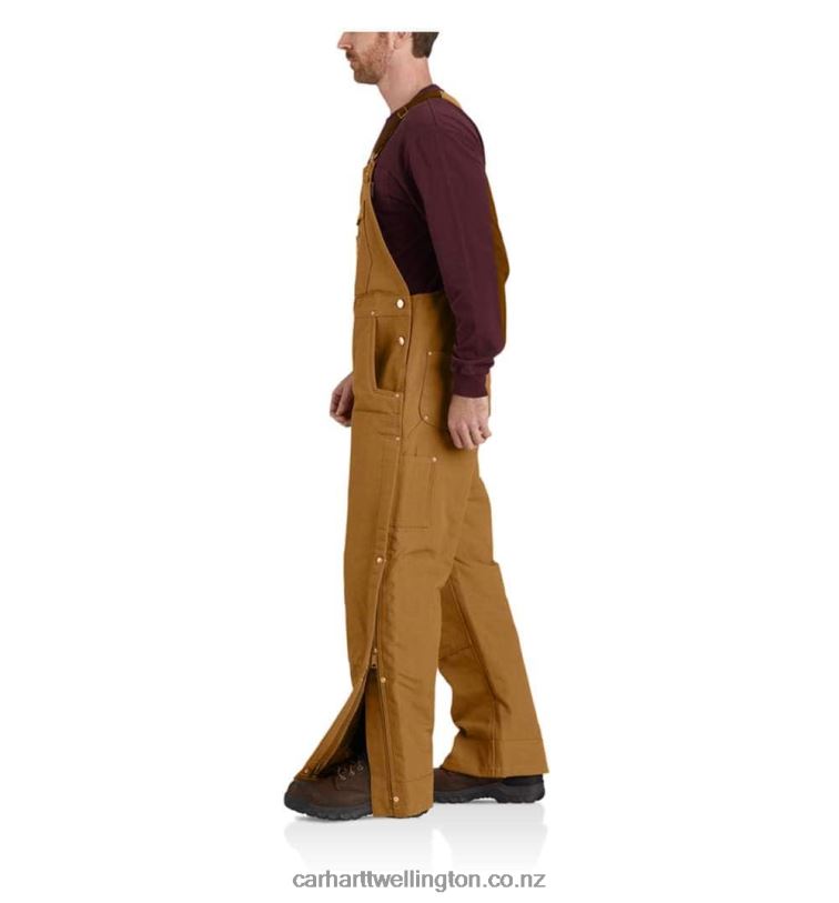 Men Loose Fit Firm Duck Insulated Bib Overall Carhartt R6J0P77 Black