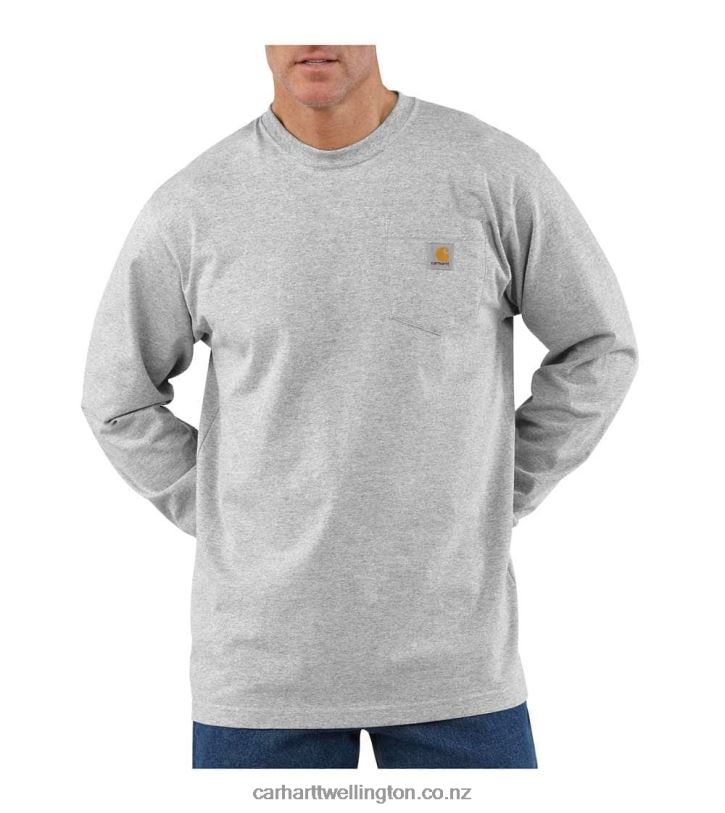 Men Loose Fit Heavyweight Long-Sleeve Pocket T-Shirt Carhartt R6J0P123 Black