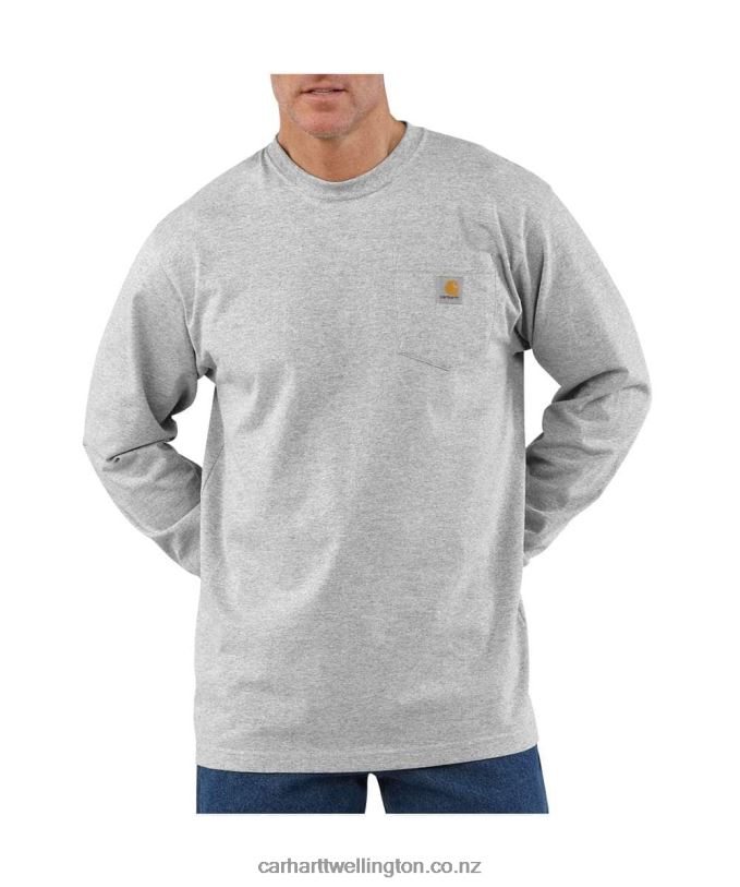 Men Loose Fit Heavyweight Long-Sleeve Pocket T-Shirt Carhartt R6J0P123 Black