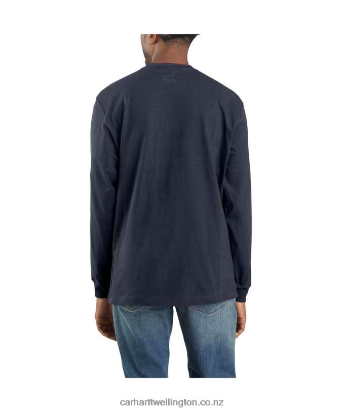 Men Loose Fit Heavyweight Long-Sleeve Pocket T-Shirt Carhartt R6J0P123 Black