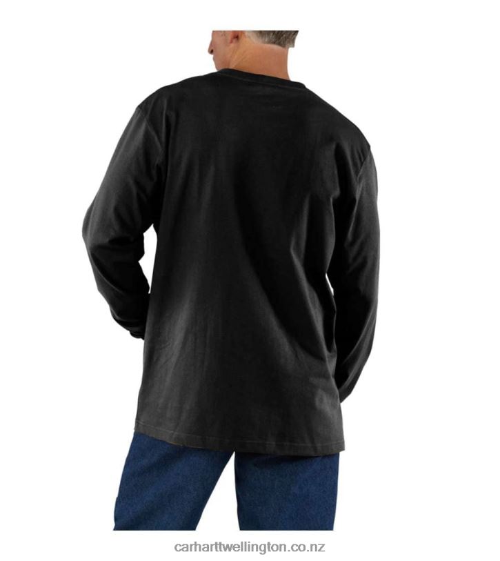 Men Loose Fit Heavyweight Long-Sleeve Pocket T-Shirt Carhartt R6J0P123 Black
