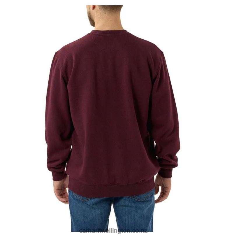 Men Loose Fit Midweight Crewneck Block Logo Graphic Sweatshirt Carhartt R6J0P45 Heather Grey